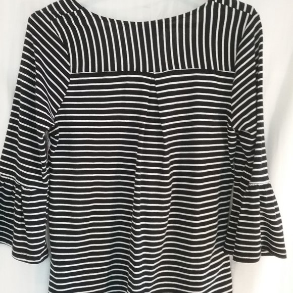 Lucky Brand Top Boho Black & White Striped New! XS - Picture 7 of 16